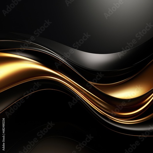 3D black and gold smooth wave background