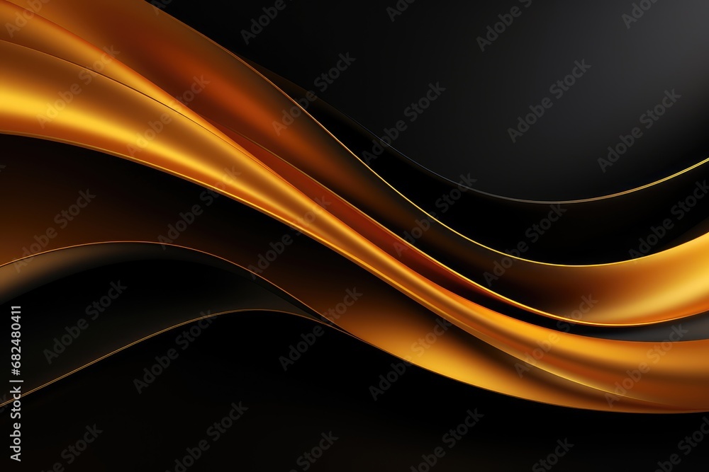 Obraz premium 3D black and gold smooth wave background