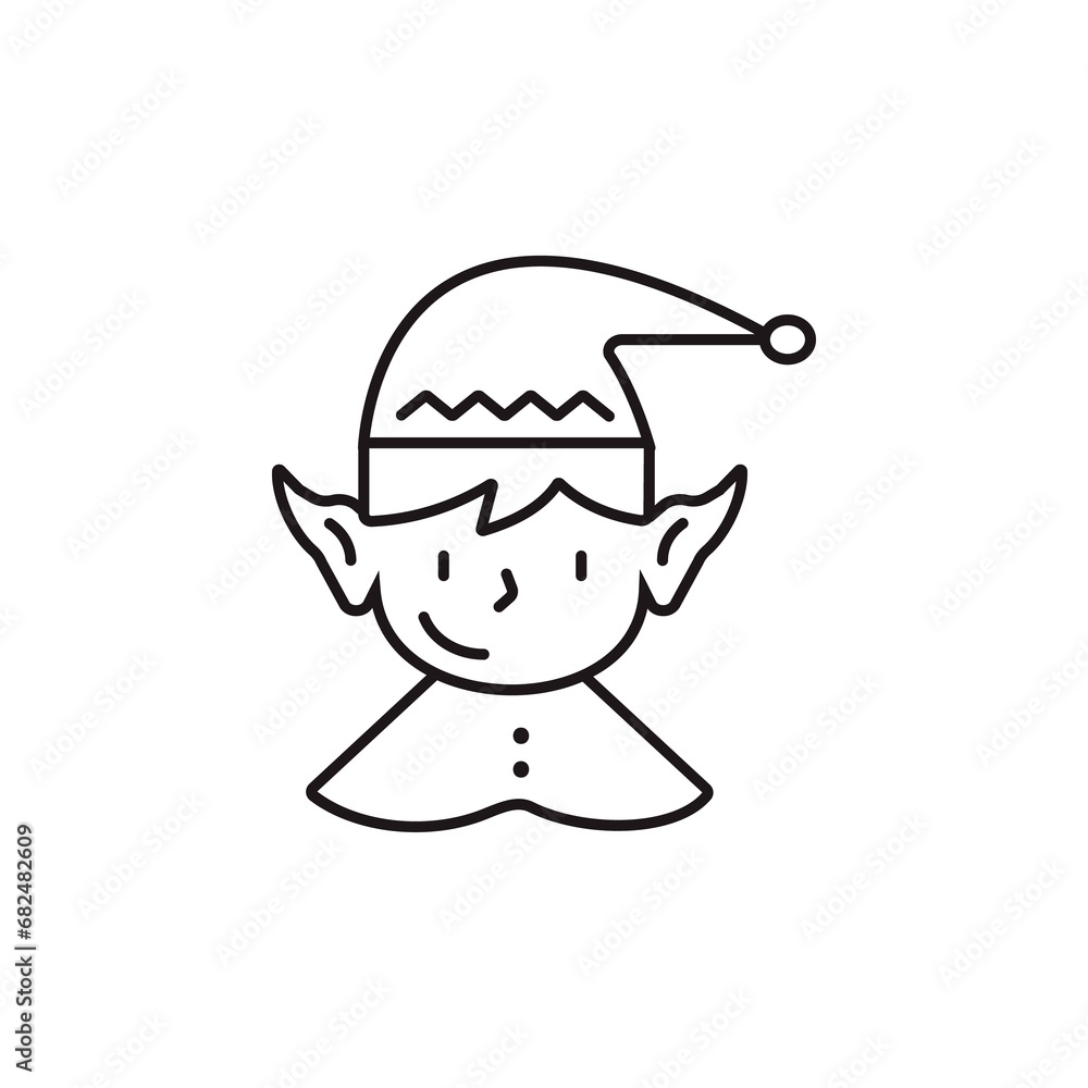 Elf icon symbol isolated on white background Elf icon symbol isolated on white background