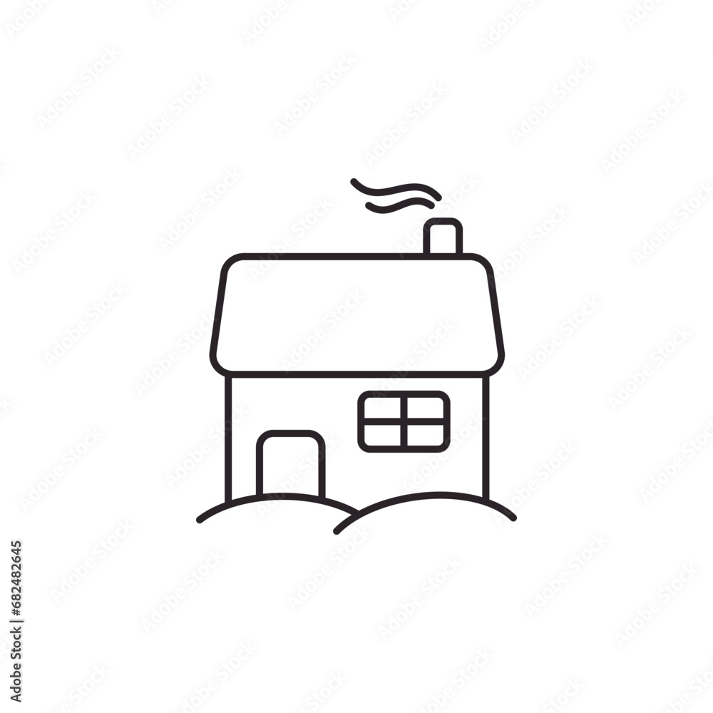 Outline christmas house icon.christmas house illustration. Symbol for web and mobile Outline christmas house icon.christmas house illustration. Symbol for web and mobile