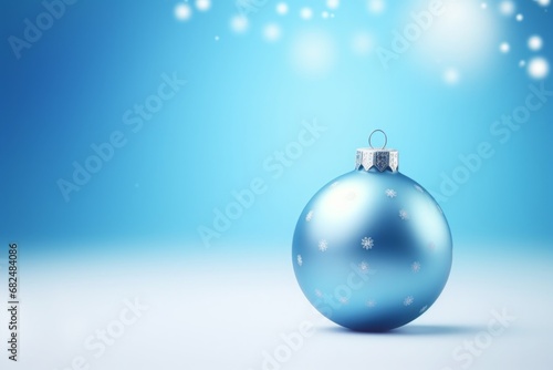 Christmas and New Year eve background with holiday balls  blue colors