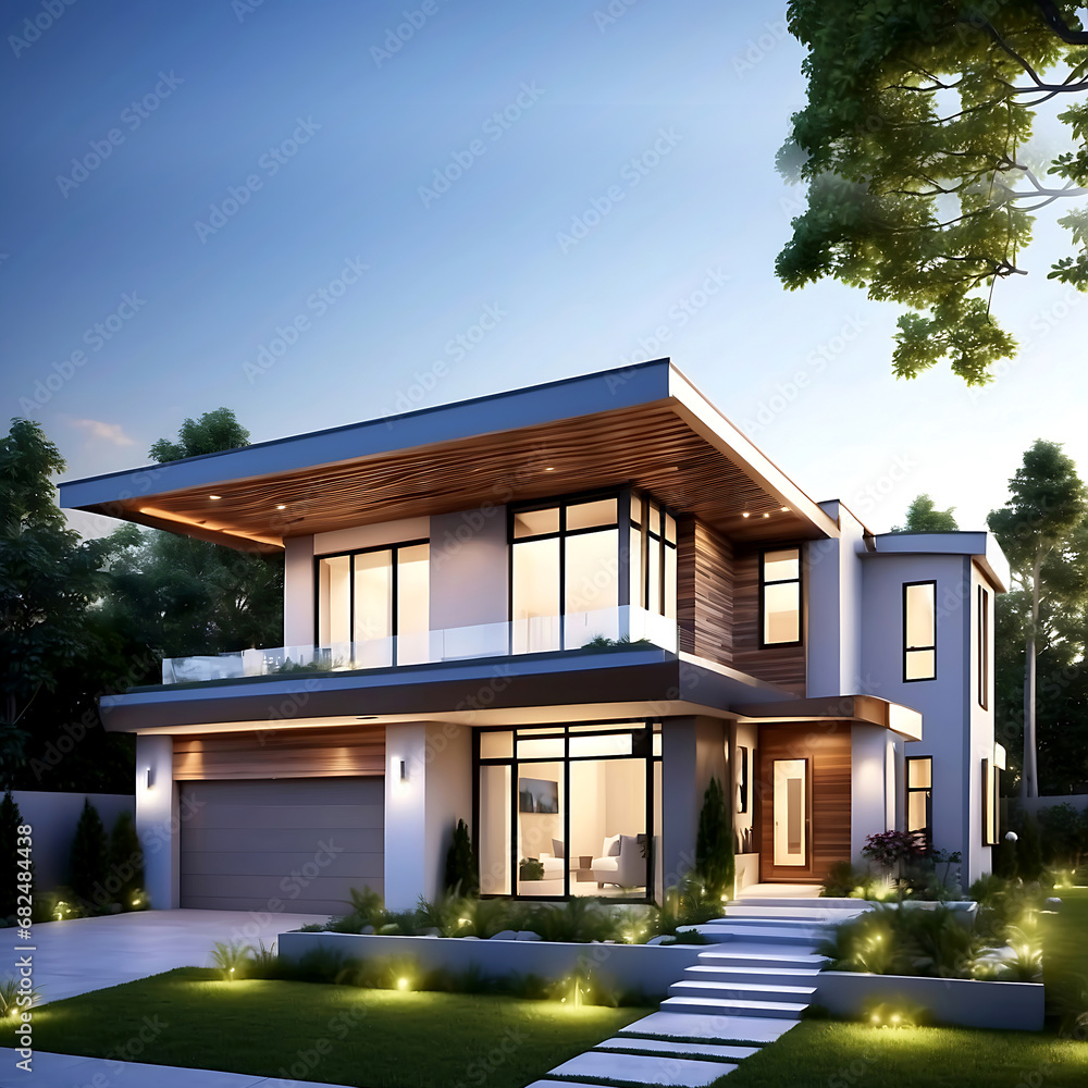 Real estate modern home design for sale ai generated
