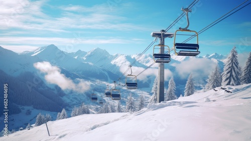 ski resort in the mountains photo