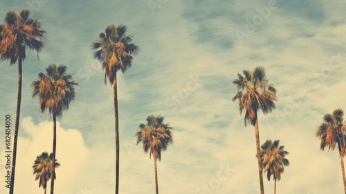 palm trees, vintage effect 