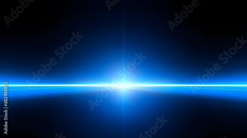 Minimalist technology background with vivid blue light at the center like a flash