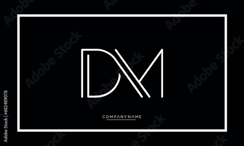 DM or MD Alphabet Letters Logo Monogram