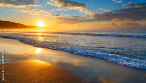 Beautiful sunrise over ocean. © Karo