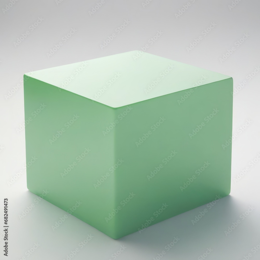3d green cube