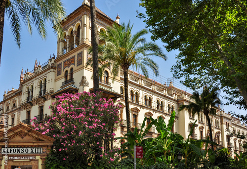 Historic hotel Alfonso XIII in Seville, Andalusia, Spain photo