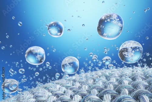 Photography Close-up of fabric interlaced fiber with water drop.