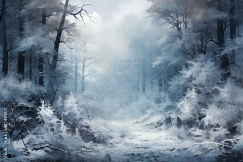 Winter Foggy Forests - Generative AI