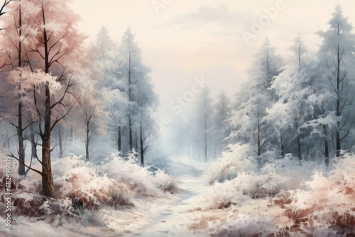 Winter Foggy Forests - Generative AI © Sidewaypics