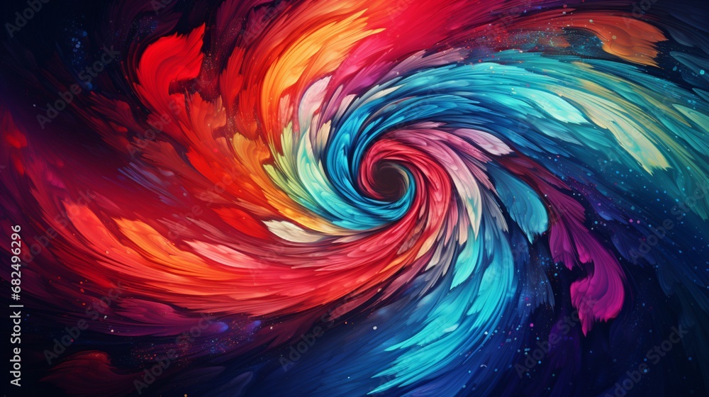 A hypnotic whirlpool of colors swirling into infinity. - obrazy, fototapety, plakaty 
