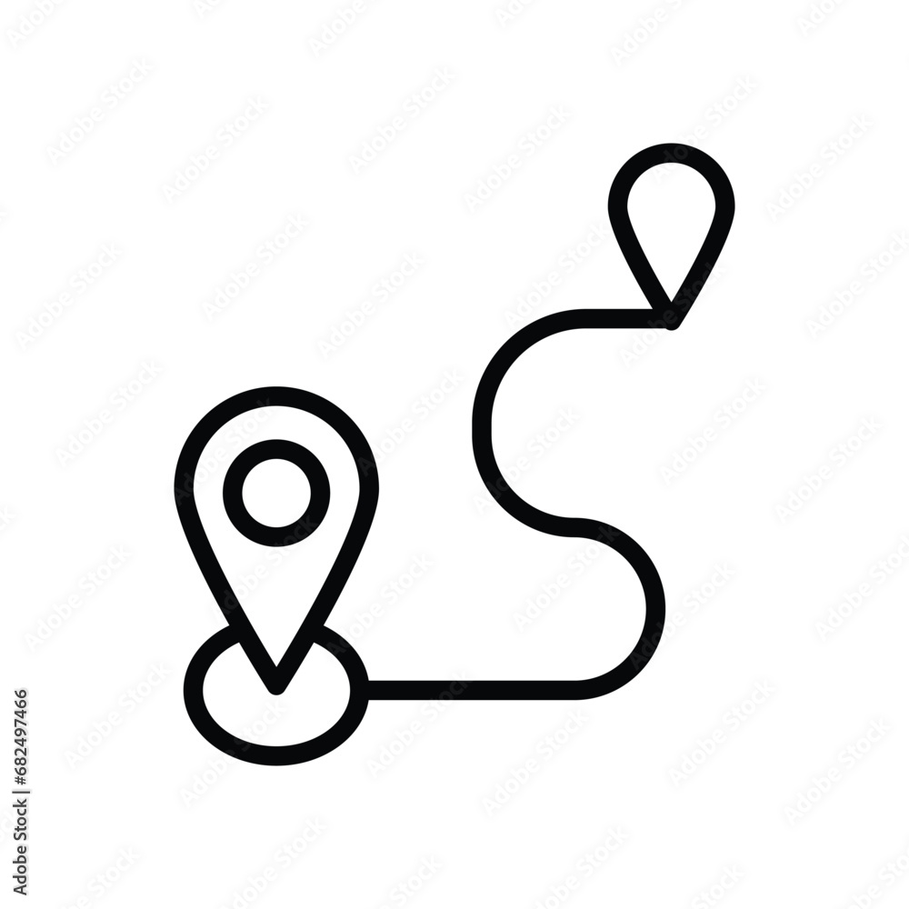 Route icon isolate white background vector stock illustration. Route icon isolate white background vector stock illustration.