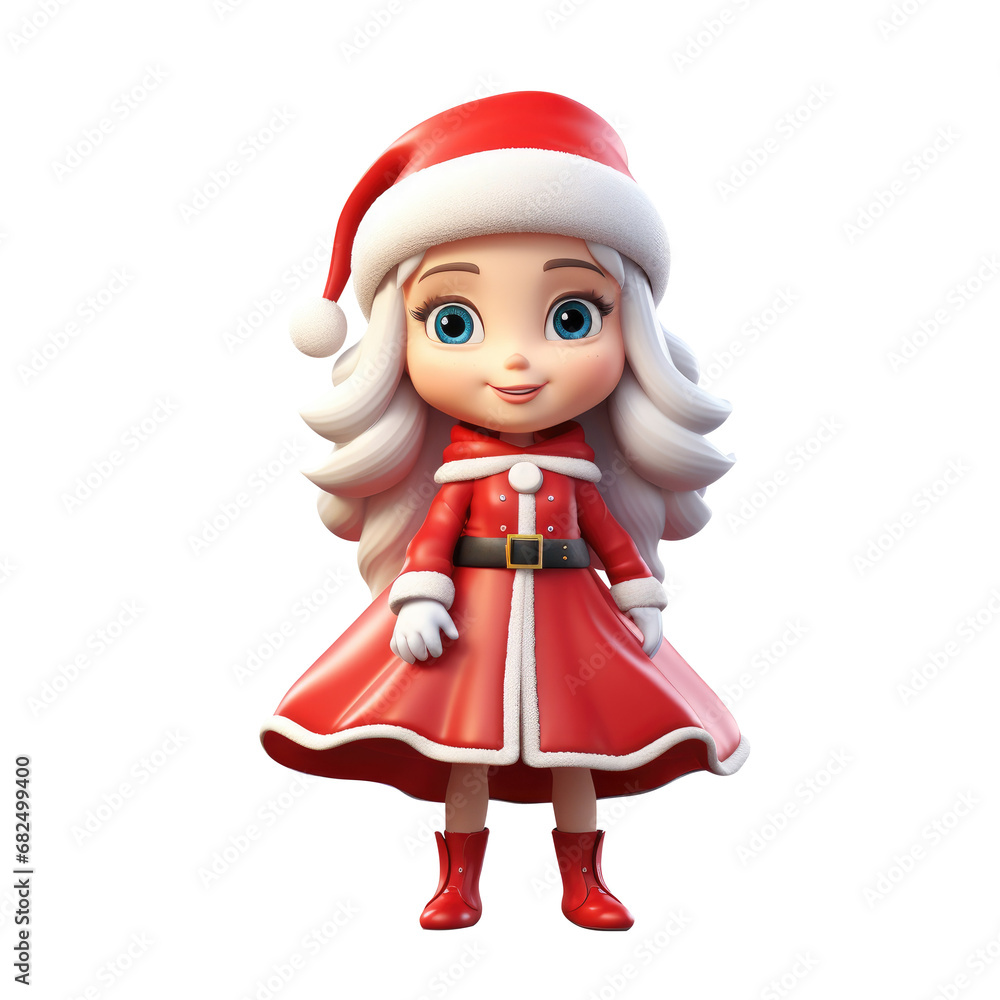 female Santa Claus cartoon isolated. female Santa Claus cartoon isolated.