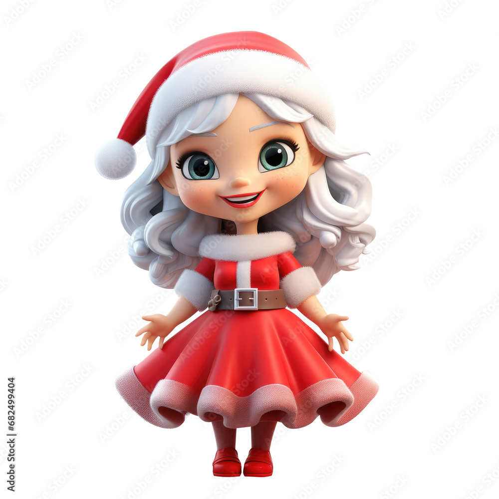 female Santa Claus cartoon isolated. female Santa Claus cartoon isolated.
