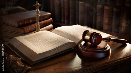 A law book with a gavel - International law photo
