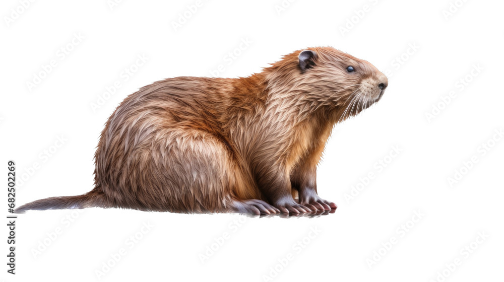a Beaver, side 3/4 view, in a PNG, in a Nature-themed, isolated, and transparent photorealistic illustration. Generative ai a Beaver, side 3/4 view, in a PNG, in a Nature-themed, isolated, and transparent photorealistic illustration. Generative ai