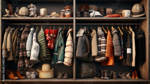 Organize winter and summer clothes.Seasonal change of clothing.