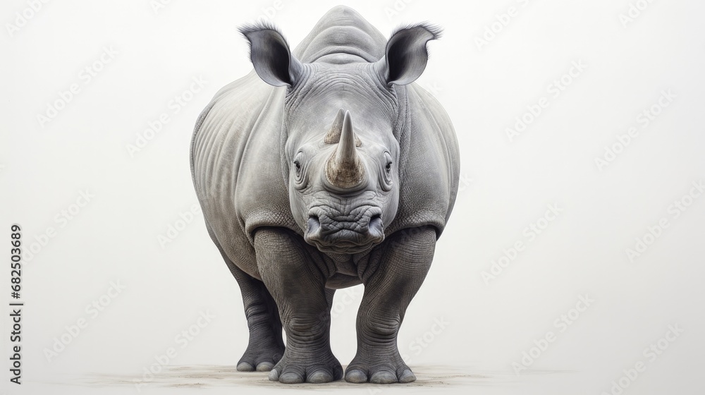 Portrait of a rhinoceros on white background Portrait of a rhinoceros on white background
