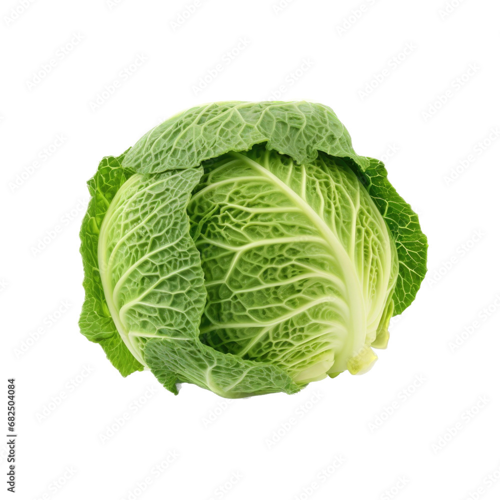 Green cabbage from a top view in an isolated and transparent PNG in a Vegetable-themed, photorealistic illustration. Generative ai Green cabbage from a top view in an isolated and transparent PNG in a Vegetable-themed, photorealistic illustration. Generative ai