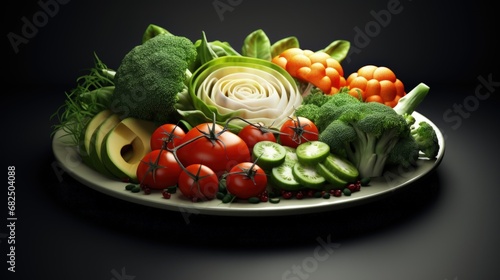 Beautiful and tasty vegetarian food on a plate