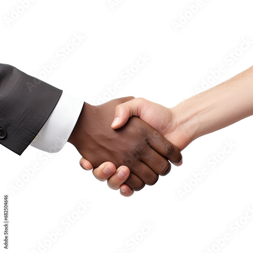 Wallpaper Mural  Black and White handshake, side view in an isolated and transparent PNG in a unity-themed, photorealistic illustration. Generative ai Torontodigital.ca