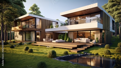 3D Rendering Modern House Design © HN Works