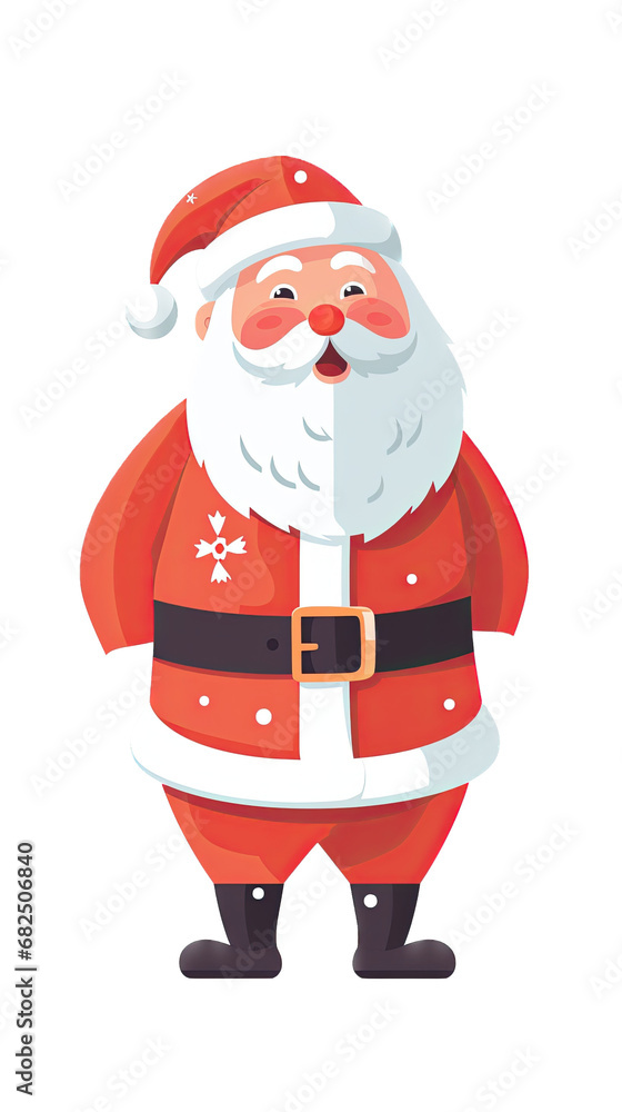 Santa Claus in flat color graphics in an isolated and transparent PNG in a holiday-themed, photorealistic illustration. Generative ai Santa Claus in flat color graphics in an isolated and transparent PNG in a holiday-themed, photorealistic illustration. Generative ai