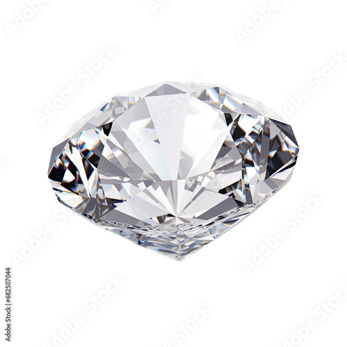 a Diamond in a classic cut side view and a 3 4 view in an isolated and transparent PNG in a Gift-themed  photorealistic illustration. generative ai