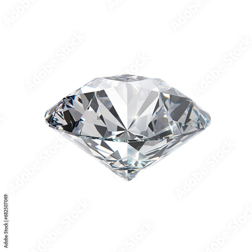 a Diamond in a classic cut side view and a 3/4 view in an isolated and transparent PNG in a Gift-themed, photorealistic illustration. generative ai