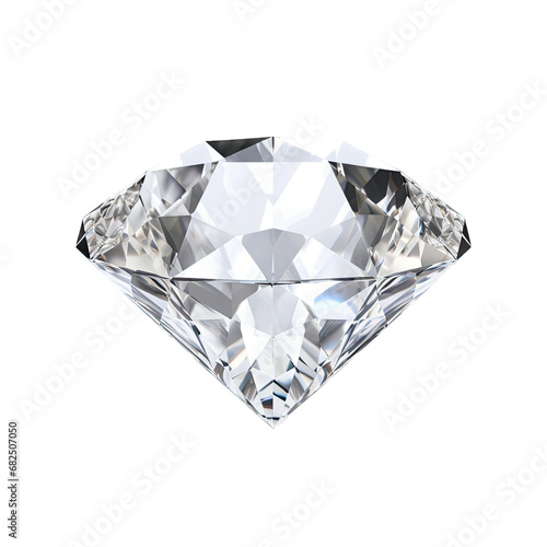 a Diamond in a classic cut side view and a 3 4 view in an isolated and transparent PNG in a Gift-themed  photorealistic illustration. generative ai
