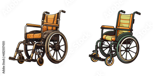 Cartoon  wheelchair isolated on a white background. Vector illustration