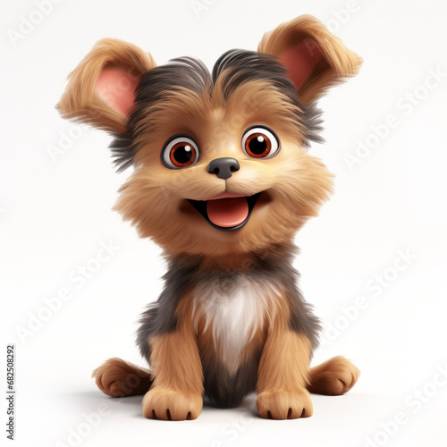 Cute Cartoon Yorkshire Terr...