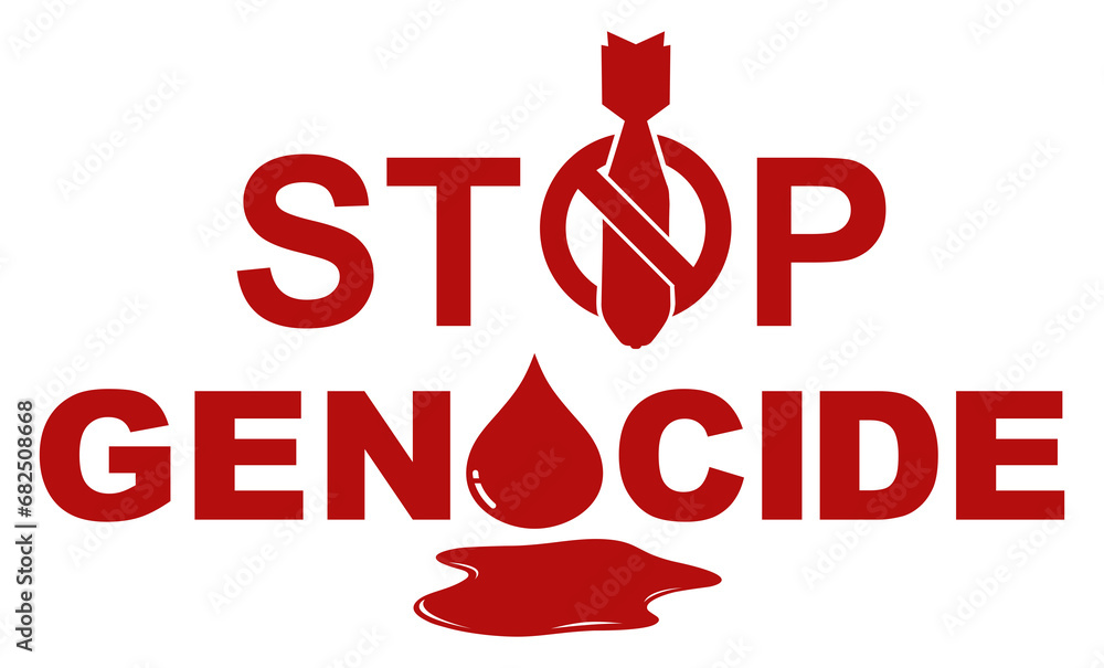 Stop Genocide Sign, can use for Poster Design, Banner, Sticker, T-Shirt ...