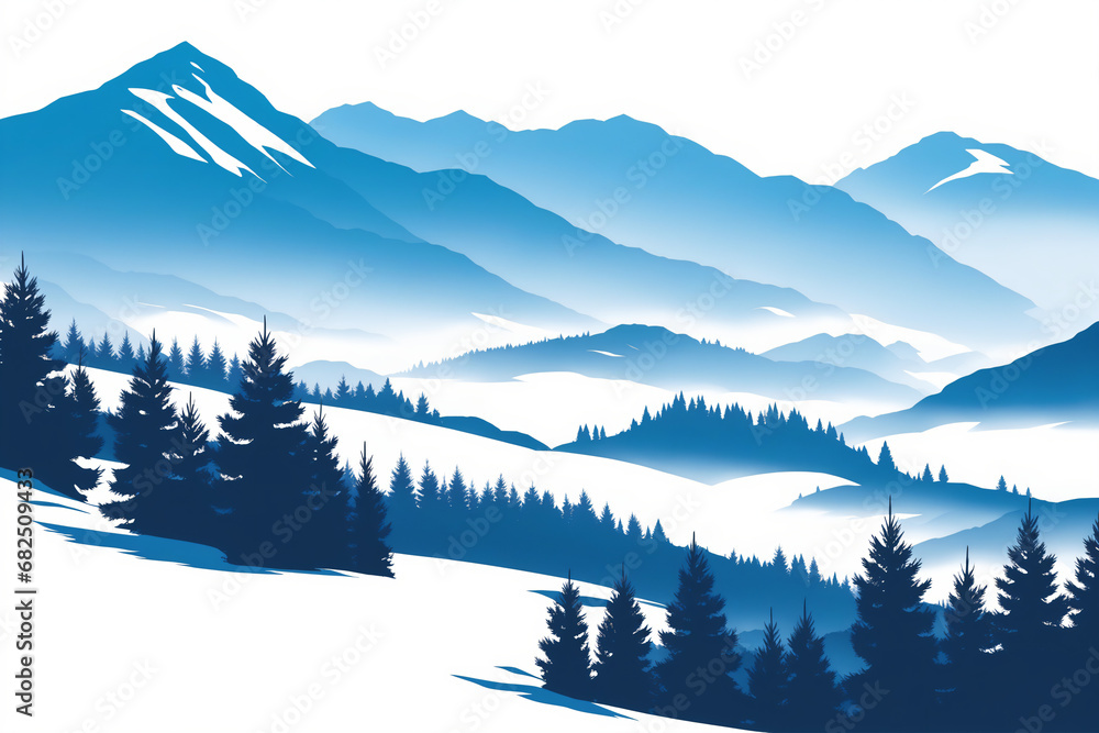 Obraz premium winter landscape in the mountains