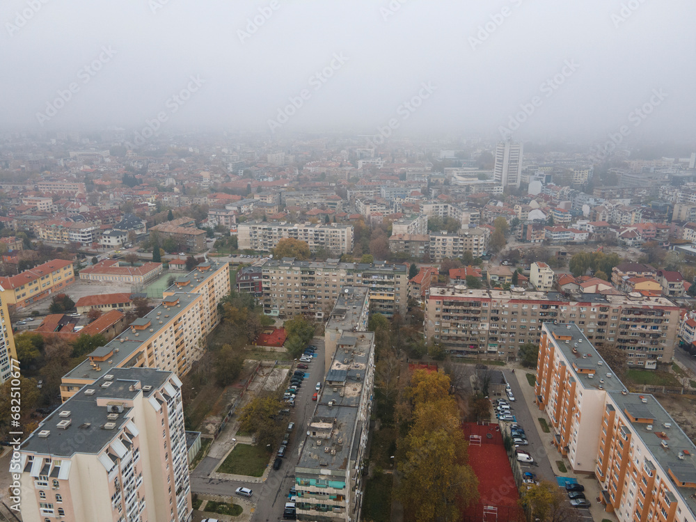 Obraz premium Aerial view of town of Pazardzhik, Bulgaria