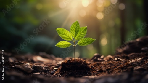 Wallpaper Mural green forest with sunbeams and lens flare Torontodigital.ca