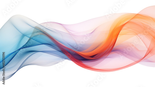 A colorful ethereal blend abstract flowing shape, isolated on a white background,