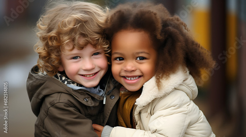 Niños felices y sonriendo