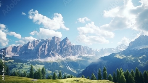 Panoramic beauty of majestic mountain peaks © BraveSpirit