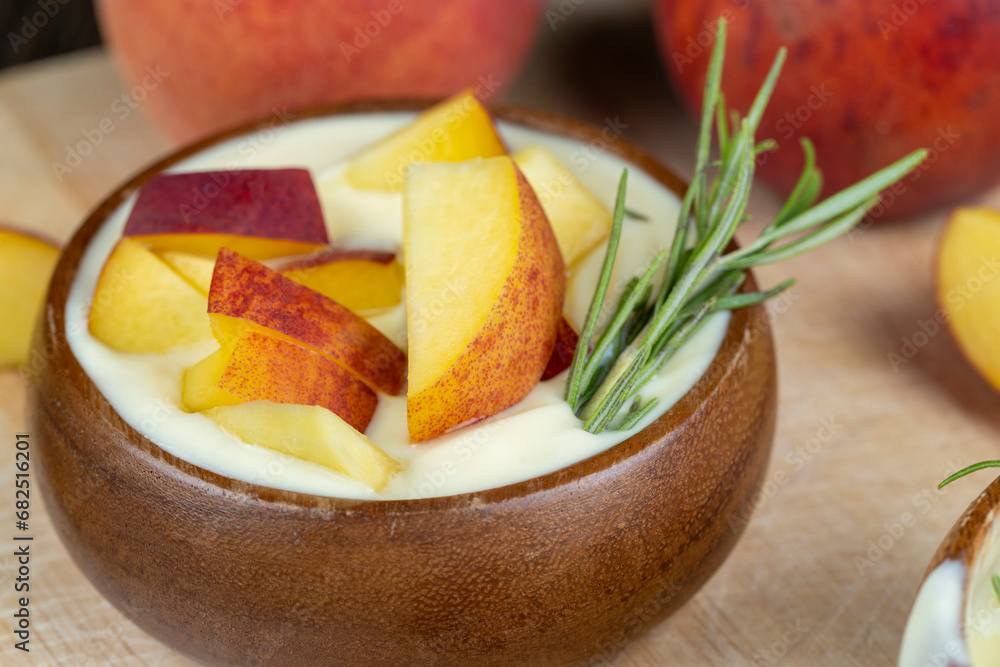 yogurt with the taste and aroma of peaches yogurt with the taste and aroma of peaches