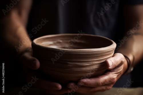 Creating ceramic bowl. Generative AI