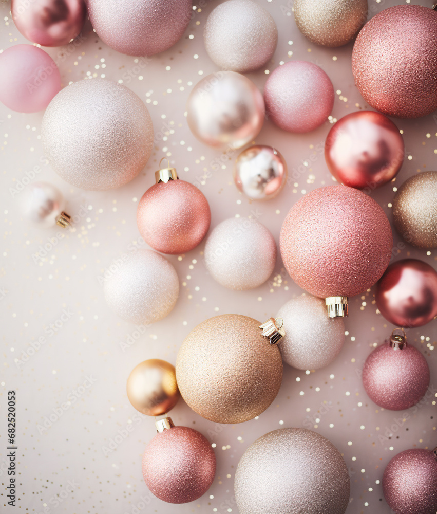 Shiny Christmas ornaments with glitter Shiny Christmas ornaments with glitter