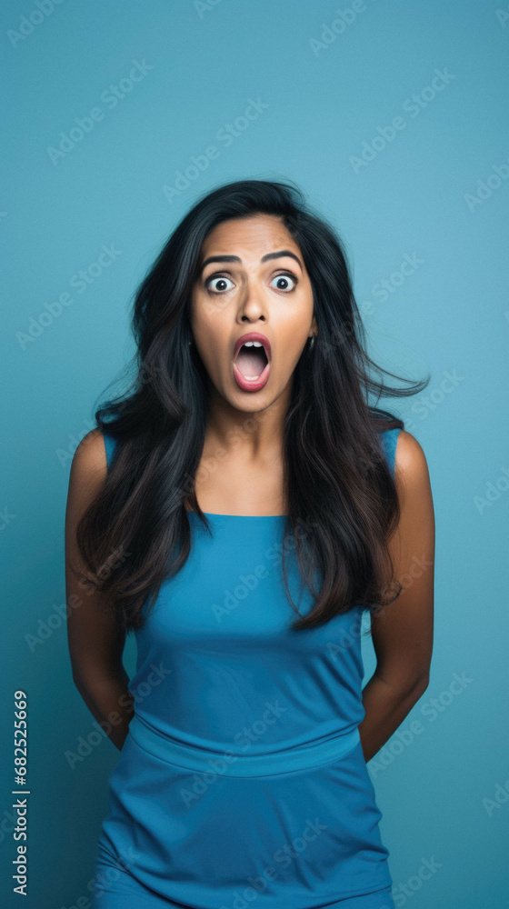 Shocked woman screaming in camera, studio shot. Shocked woman screaming in camera, studio shot.