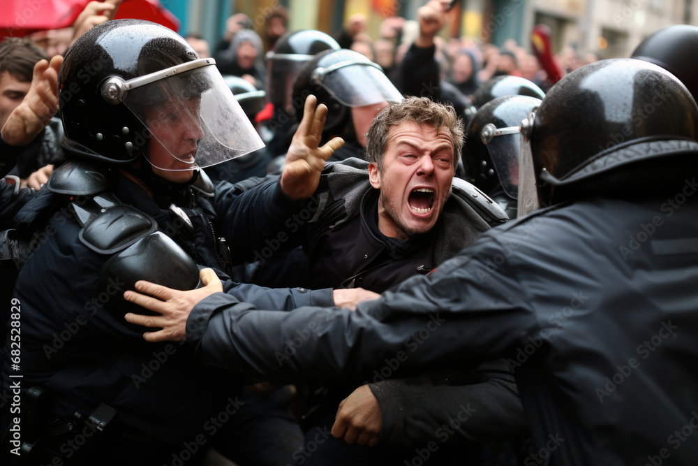 Fototapeta premium Police in Riot Response