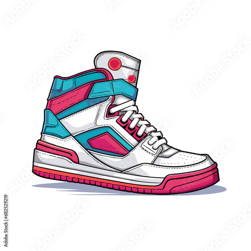 retro 80s sneaker shoe illustration