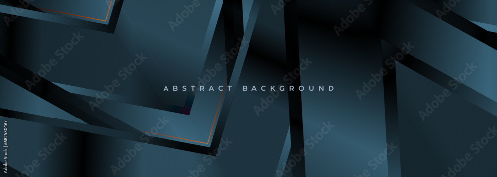 Dark 3D abstract modern background with arrow shapes. Vector illustration wide banner. Dark 3D abstract modern background with arrow shapes. Vector illustration wide banner.