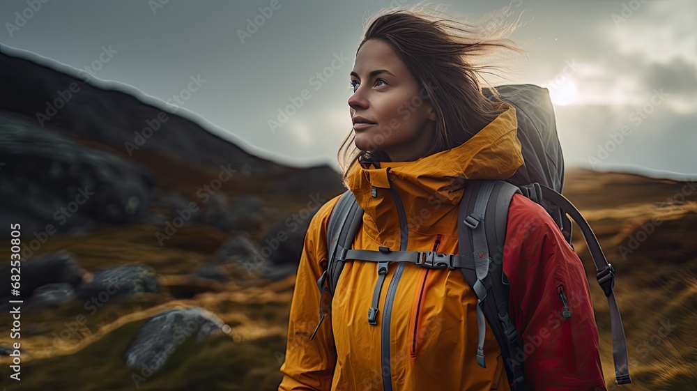 the spirit of Black Friday savings with a realistic photo featuring outdoor clothing and equipment, emphasizing the incredible deals and discounts available for shoppers.