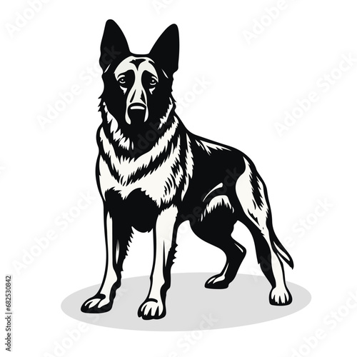 German Shepherd Dog silhouettes and icons. black flat color simple elegant German Shepherd Dog animal vector and illustration.